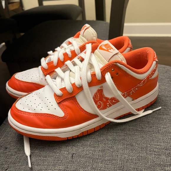 Nike Dunk Low Orange Paisley Women’s Size 7.5 - Picture 6 of 8